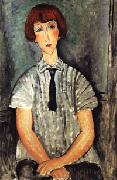 Amedeo Modigliani Yound Woman in a Striped Blouse Sweden oil painting reproduction